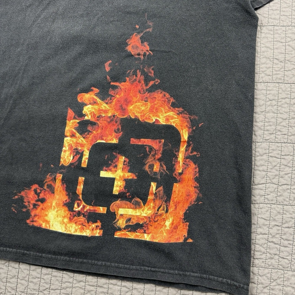 511 Tactical T Shirt Men XL Black Flames Logo Utility Workwear Outdoors Faded - Picture 2 of 10